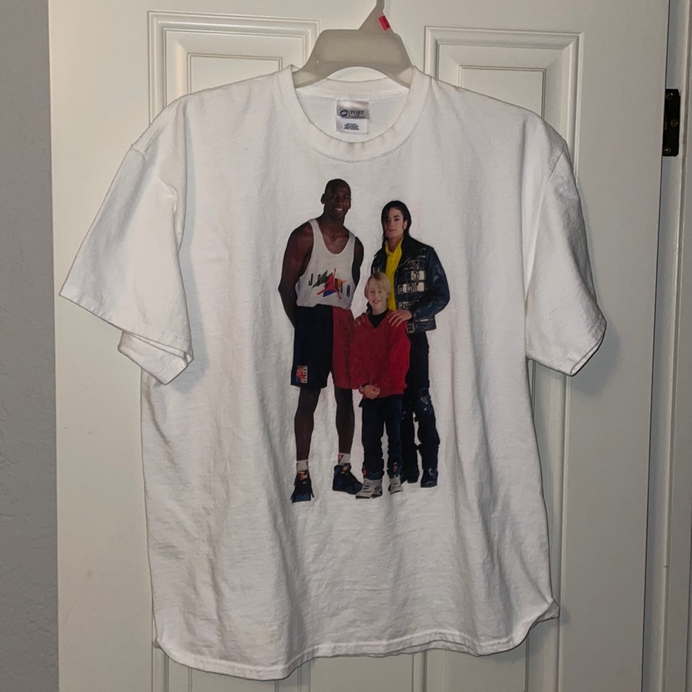 Michael Jordan, Macaulay caulkin and Michael Jackson Men's T-shirt size XL
